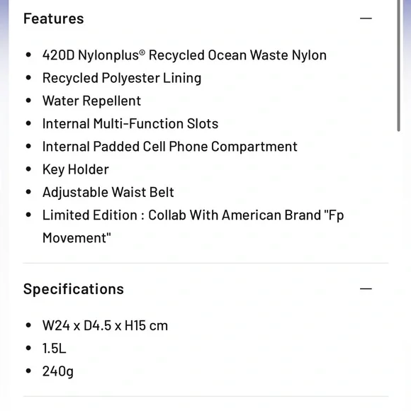 Dagger FP Movement x Doughnut Series Bum Bag, Khaki & Gray - Brand New w/o Tags! - Picture 10 of 10